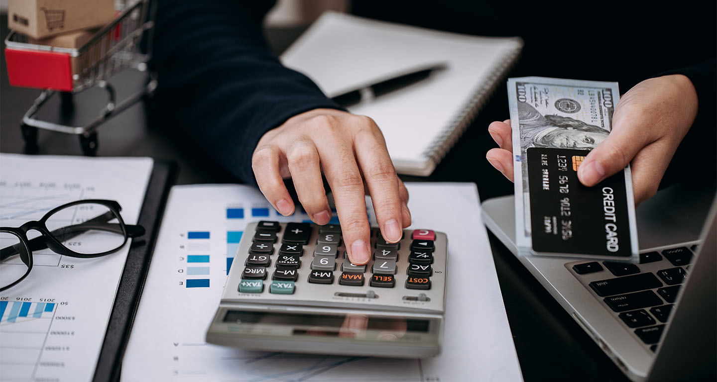 Person using a calculator