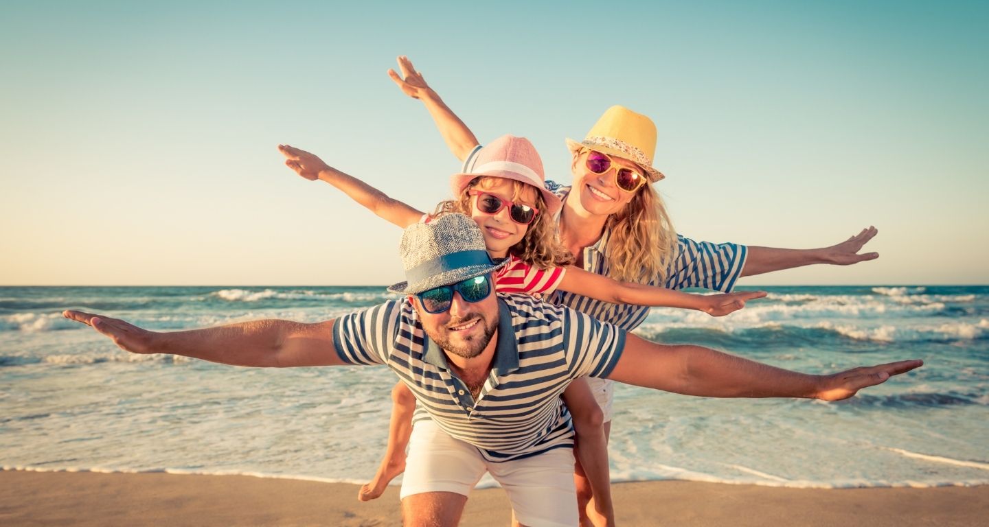 family at the beach