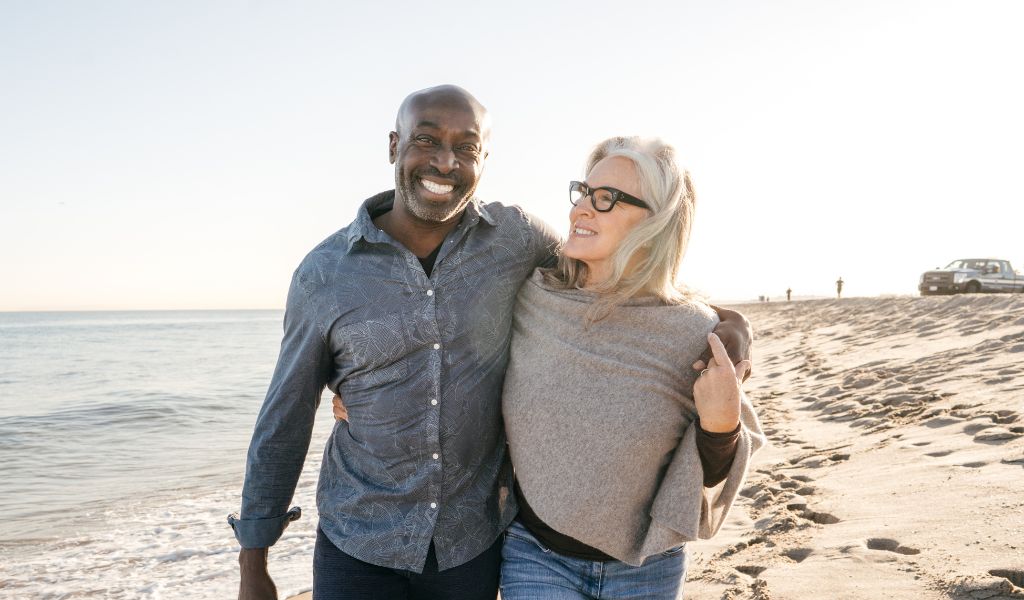 couple walking on the beach