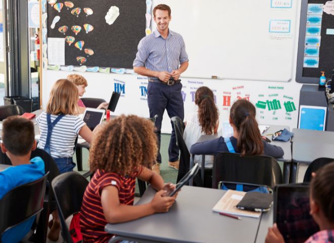 Educator in classroom setting