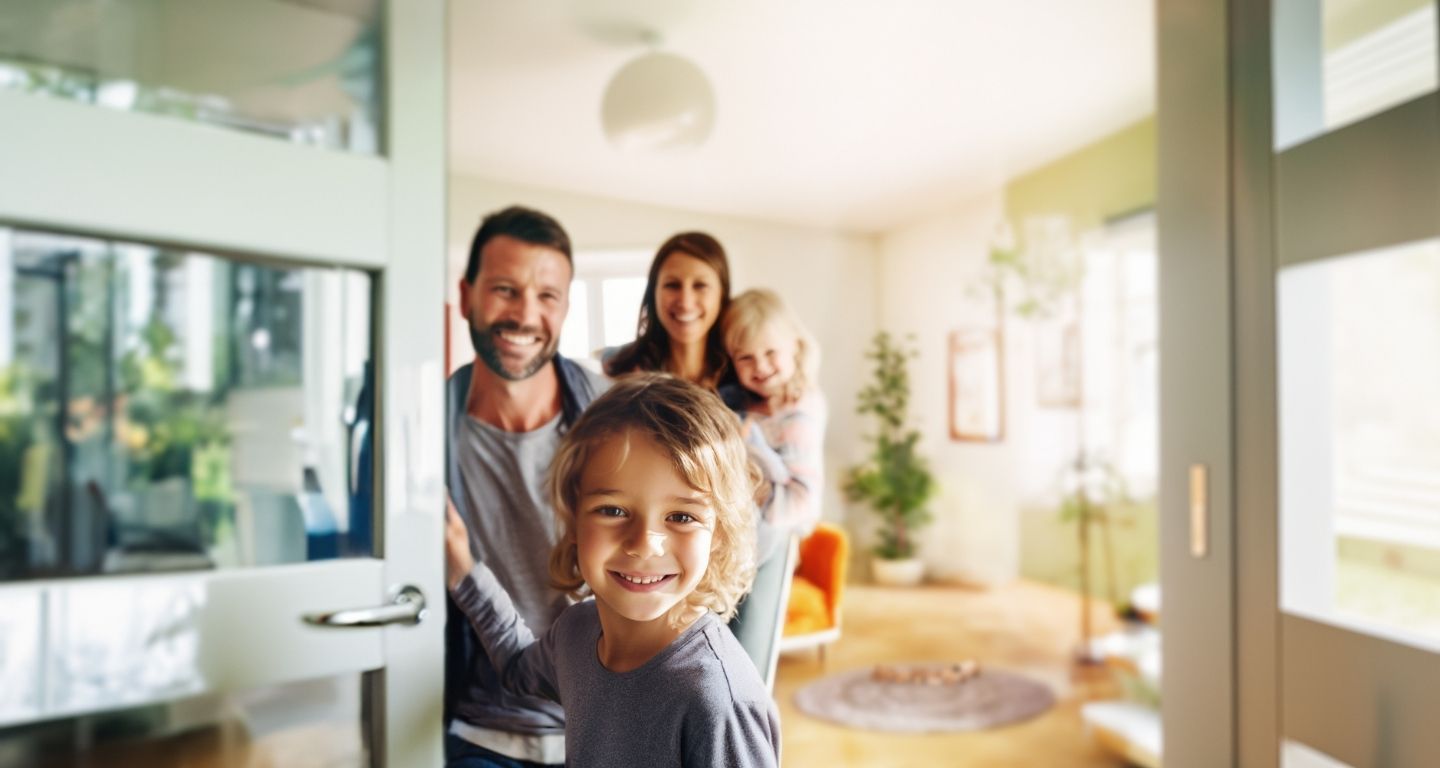 family in home