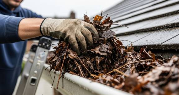 cleaning rain gutters