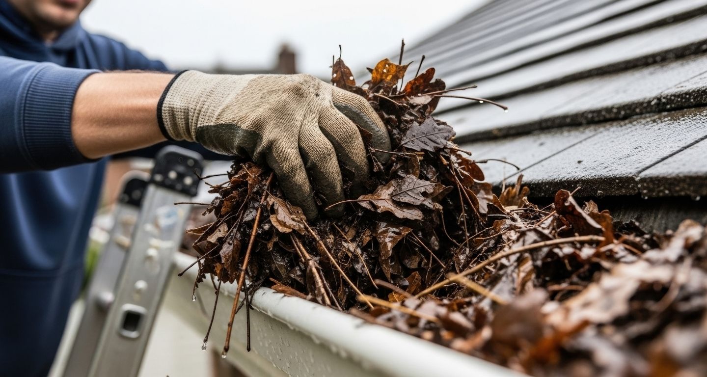 cleaning rain gutters