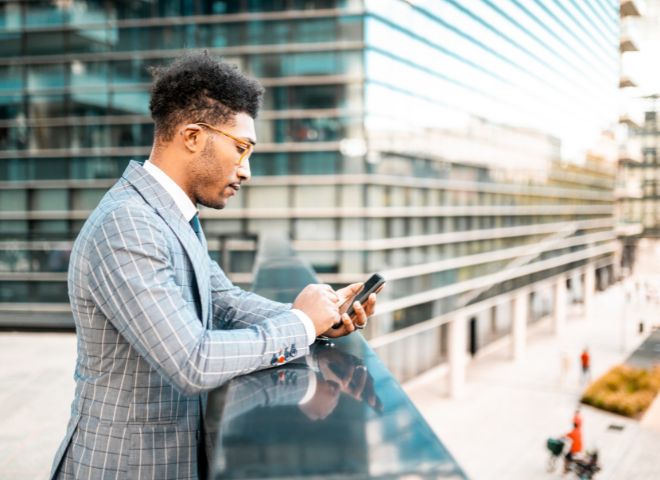 man on mobile phone